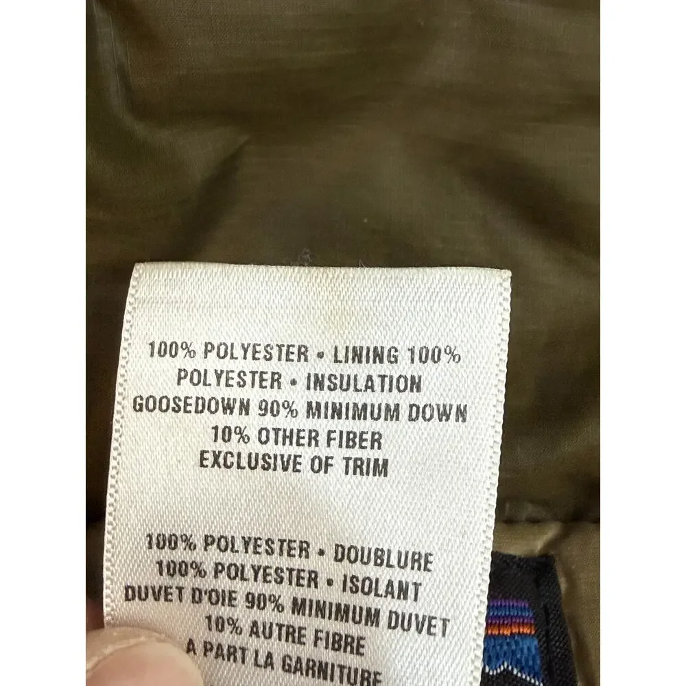 Patagonia Men Goose Down Quilted Puffer Jacket Olive Green Lg Style 84673FA12